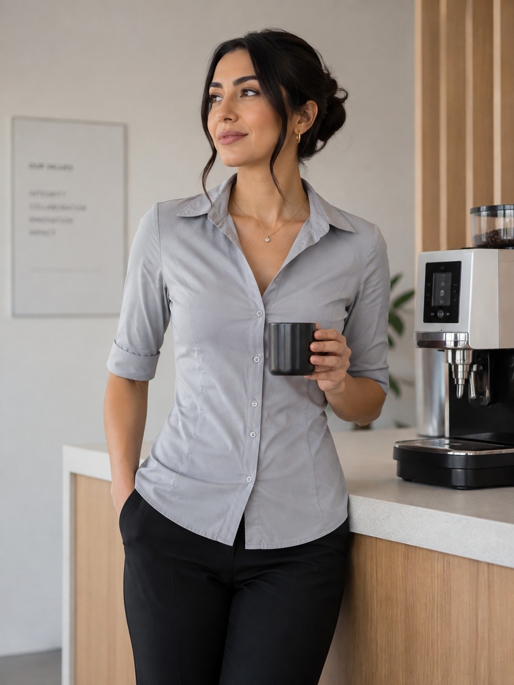Classic Button-Down Shirt - Blue Gray